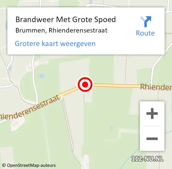 Locatie op kaart van de 112 melding: Brandweer Met Grote Spoed Naar Brummen, Rhienderensestraat op 7 december 2018 18:33
