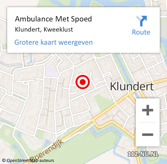 Locatie op kaart van de 112 melding: Ambulance Met Spoed Naar Klundert, Kweeklust op 7 december 2018 19:03