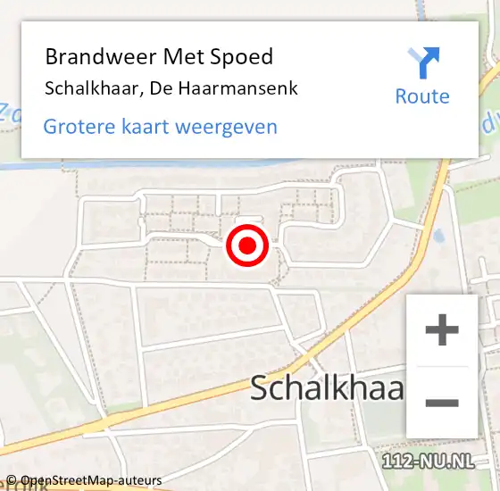 Locatie op kaart van de 112 melding: Brandweer Met Spoed Naar Schalkhaar, De Haarmansenk op 7 december 2018 19:05