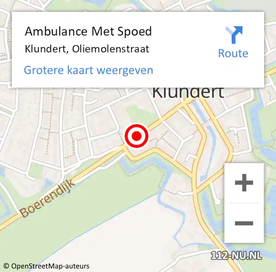 Locatie op kaart van de 112 melding: Ambulance Met Spoed Naar Klundert, Oliemolenstraat op 8 december 2018 01:56