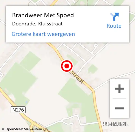 Locatie op kaart van de 112 melding: Brandweer Met Spoed Naar Doenrade, Kluisstraat op 8 december 2018 04:46