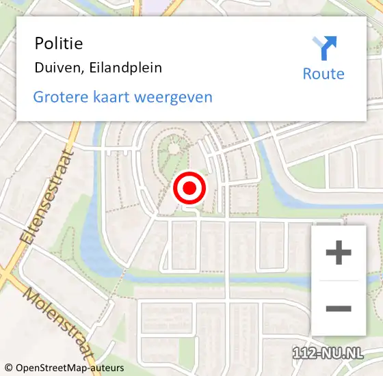 Locatie op kaart van de 112 melding: Politie Duiven, Eilandplein op 17 maart 2014 07:16