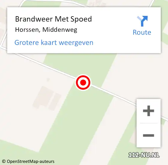 Locatie op kaart van de 112 melding: Brandweer Met Spoed Naar Horssen, Middenweg op 8 december 2018 11:03