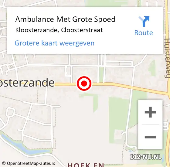 Locatie op kaart van de 112 melding: Ambulance Met Grote Spoed Naar Kloosterzande, Cloosterstraat op 8 december 2018 12:14