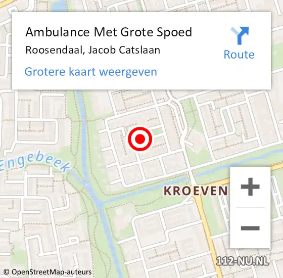 Locatie op kaart van de 112 melding: Ambulance Met Grote Spoed Naar Roosendaal, Jacob Catslaan op 8 december 2018 12:24