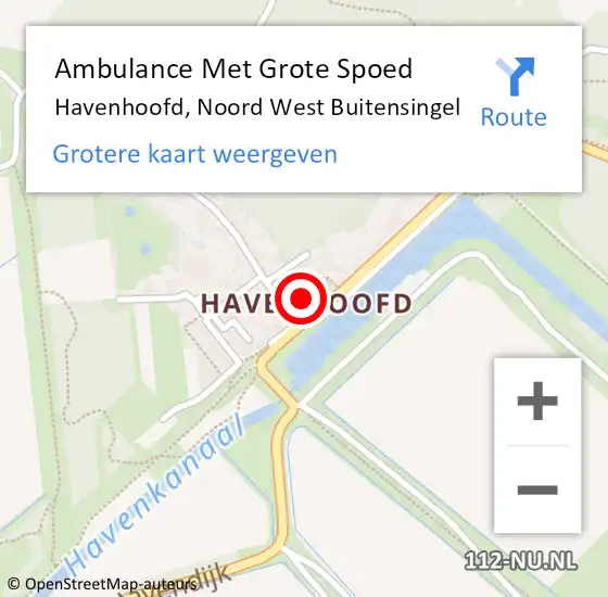Locatie op kaart van de 112 melding: Ambulance Met Grote Spoed Naar Havenhoofd, Noord West Buitensingel op 8 december 2018 16:44