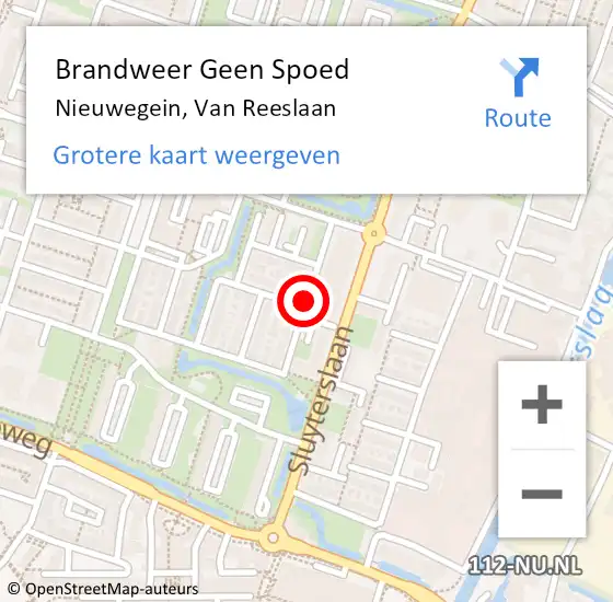 Locatie op kaart van de 112 melding: Brandweer Geen Spoed Naar Nieuwegein, Van Reeslaan op 8 december 2018 17:45