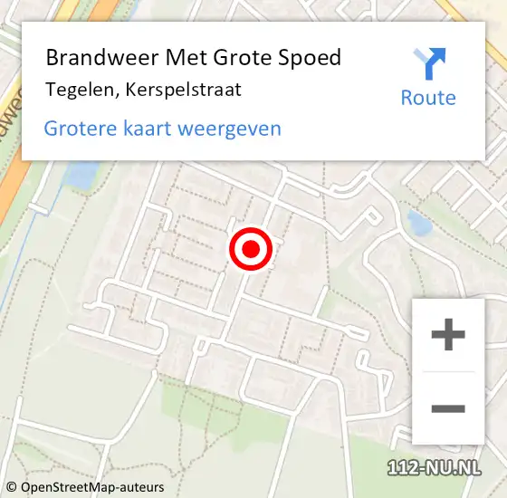 Locatie op kaart van de 112 melding: Brandweer Met Grote Spoed Naar Tegelen, Kerspelstraat op 8 december 2018 18:34