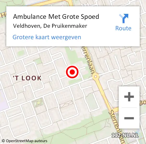 Locatie op kaart van de 112 melding: Ambulance Met Grote Spoed Naar Veldhoven, De Pruikenmaker op 8 december 2018 19:48