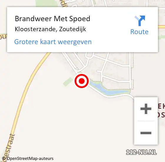 Locatie op kaart van de 112 melding: Brandweer Met Spoed Naar Kloosterzande, Zoutedijk op 8 december 2018 20:22