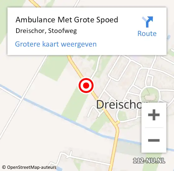 Locatie op kaart van de 112 melding: Ambulance Met Grote Spoed Naar Dreischor, Stoofweg op 8 december 2018 20:33