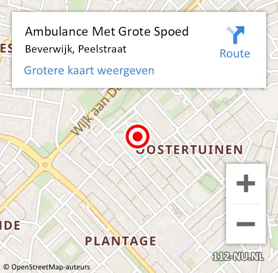 Locatie op kaart van de 112 melding: Ambulance Met Grote Spoed Naar Beverwijk, Peelstraat op 8 december 2018 20:54