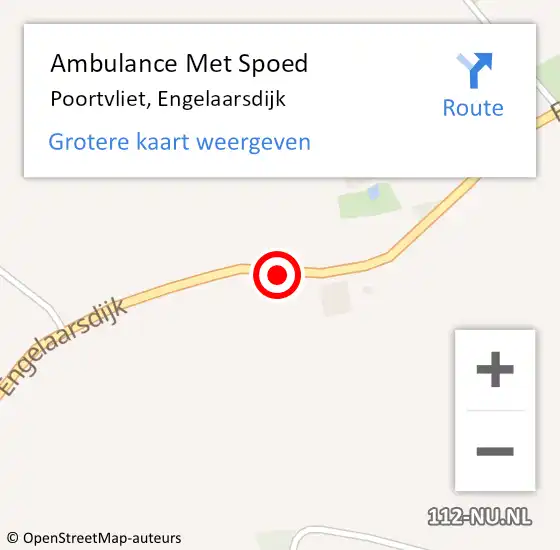 Locatie op kaart van de 112 melding: Ambulance Met Spoed Naar Poortvliet, Engelaarsdijk op 8 december 2018 22:45