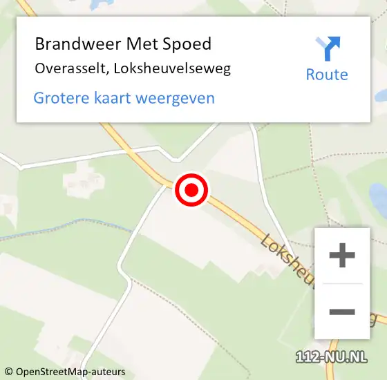 Locatie op kaart van de 112 melding: Brandweer Met Spoed Naar Overasselt, Loksheuvelseweg op 8 december 2018 23:13