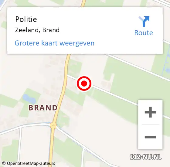 Locatie op kaart van de 112 melding: Politie Zeeland, Brand op 9 december 2018 02:31