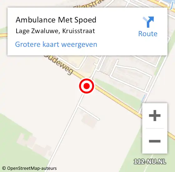 Locatie op kaart van de 112 melding: Ambulance Met Spoed Naar Lage Zwaluwe, Kruisstraat op 9 december 2018 06:27