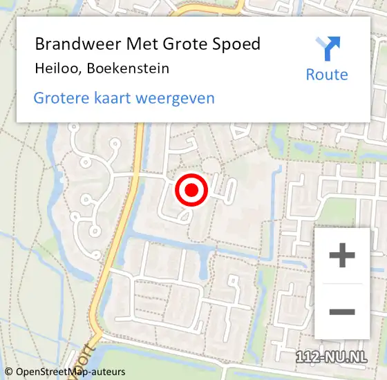 Locatie op kaart van de 112 melding: Brandweer Met Grote Spoed Naar Heiloo, Boekenstein op 9 december 2018 09:05