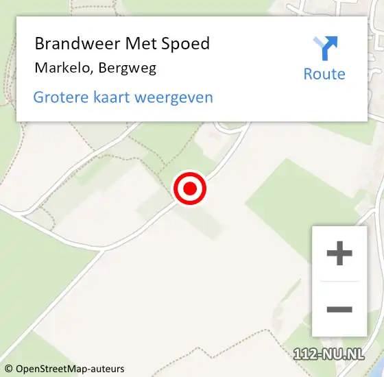 Locatie op kaart van de 112 melding: Brandweer Met Spoed Naar Markelo, Bergweg op 7 september 2013 13:58