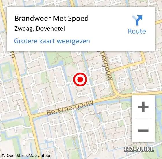 Locatie op kaart van de 112 melding: Brandweer Met Spoed Naar Zwaag, Dovenetel op 9 december 2018 13:05