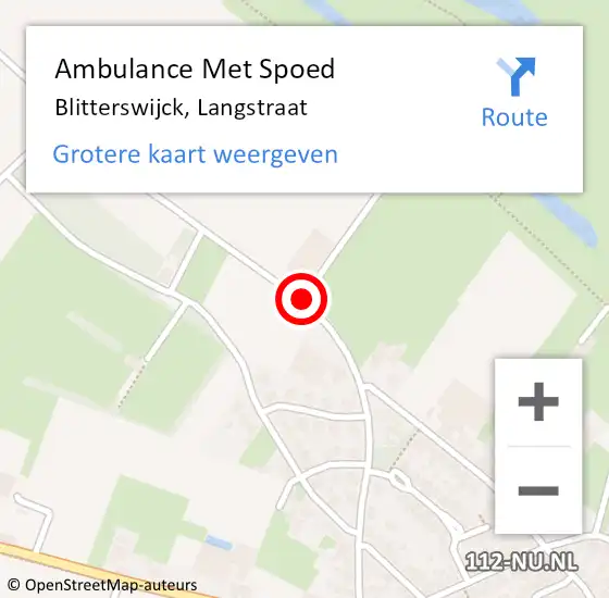 Locatie op kaart van de 112 melding: Ambulance Met Spoed Naar Blitterswijck, Langstraat op 9 december 2018 14:02