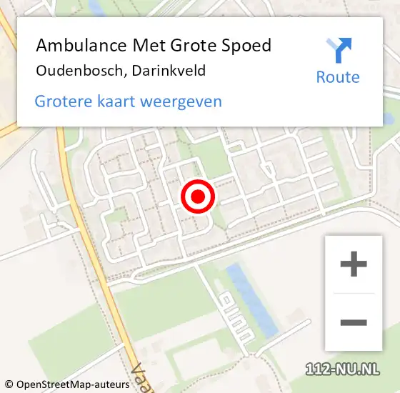 Locatie op kaart van de 112 melding: Ambulance Met Grote Spoed Naar Oudenbosch, Darinkveld op 9 december 2018 15:04