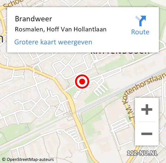 Locatie op kaart van de 112 melding: Brandweer Rosmalen, Hoff Van Hollantlaan op 17 maart 2014 09:35