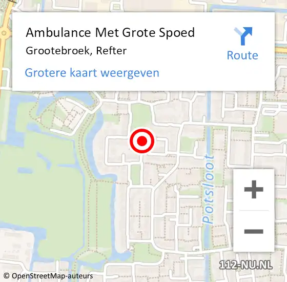 Locatie op kaart van de 112 melding: Ambulance Met Grote Spoed Naar Grootebroek, Refter op 9 december 2018 22:24