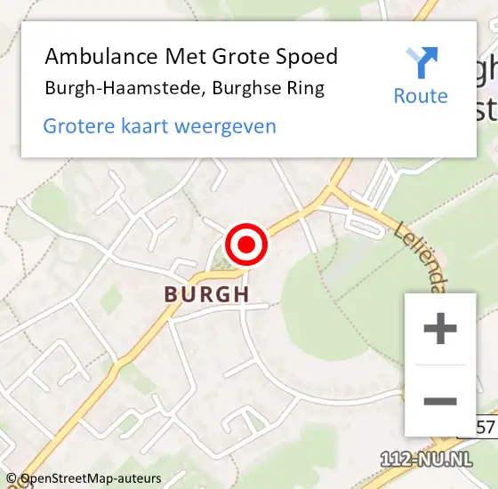 Locatie op kaart van de 112 melding: Ambulance Met Grote Spoed Naar Burgh-Haamstede, Burghse Ring op 9 december 2018 23:28