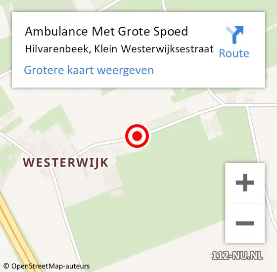 Locatie op kaart van de 112 melding: Ambulance Met Grote Spoed Naar Hilvarenbeek, Klein Westerwijksestraat op 9 december 2018 23:29