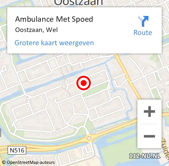 Locatie op kaart van de 112 melding: Ambulance Met Spoed Naar Oostzaan, Wel op 10 december 2018 00:55