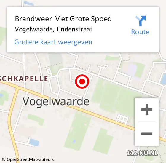 Locatie op kaart van de 112 melding: Brandweer Met Grote Spoed Naar Vogelwaarde, Lindenstraat op 17 maart 2014 09:46