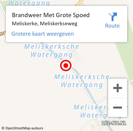 Locatie op kaart van de 112 melding: Brandweer Met Grote Spoed Naar Meliskerke, Meliskerkseweg op 10 december 2018 06:23