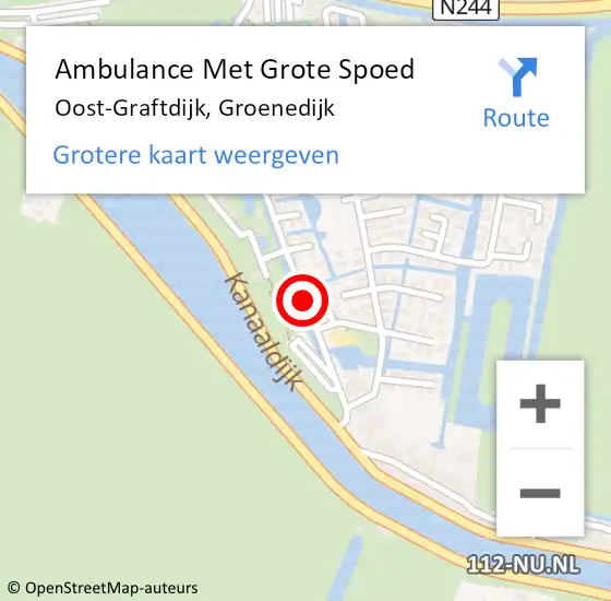 Locatie op kaart van de 112 melding: Ambulance Met Grote Spoed Naar Oost-Graftdijk, Groenedijk op 10 december 2018 08:38