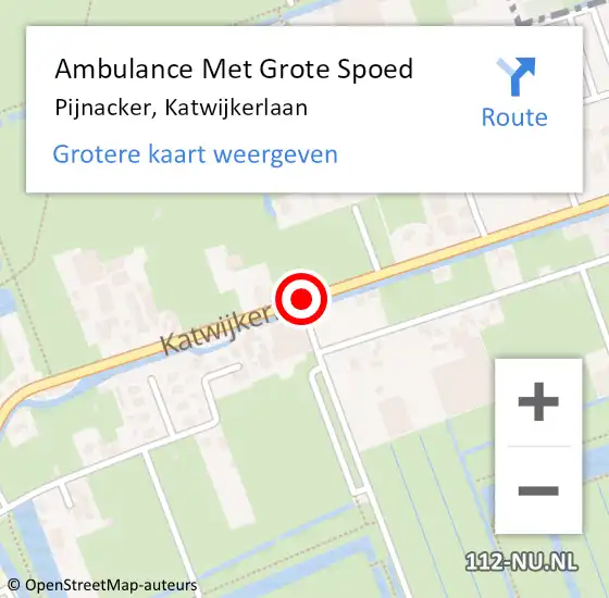 Locatie op kaart van de 112 melding: Ambulance Met Grote Spoed Naar Pijnacker, Katwijkerlaan op 10 december 2018 08:45