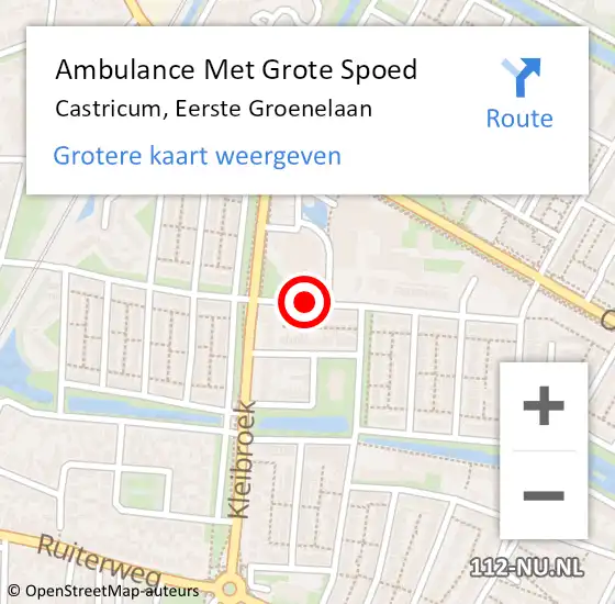 Locatie op kaart van de 112 melding: Ambulance Met Grote Spoed Naar Castricum, Eerste Groenelaan op 10 december 2018 10:29