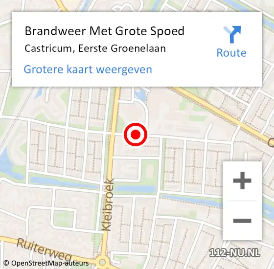 Locatie op kaart van de 112 melding: Brandweer Met Grote Spoed Naar Castricum, Eerste Groenelaan op 10 december 2018 10:30