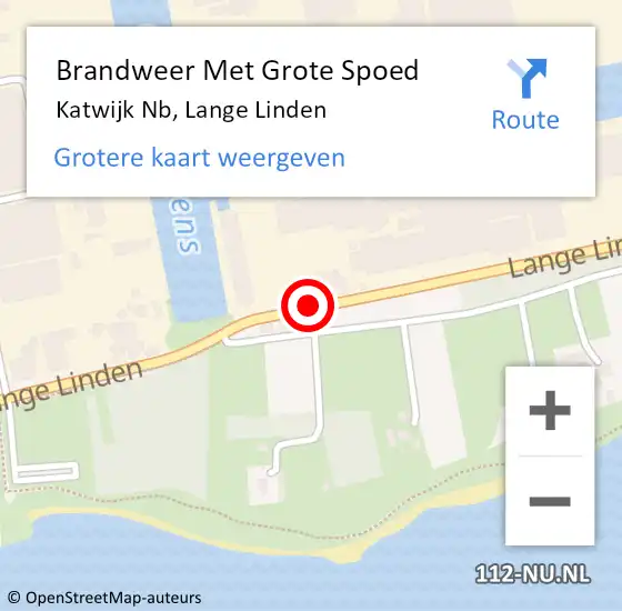 Locatie op kaart van de 112 melding: Brandweer Met Grote Spoed Naar Katwijk Nb, Lange Linden op 10 december 2018 10:51