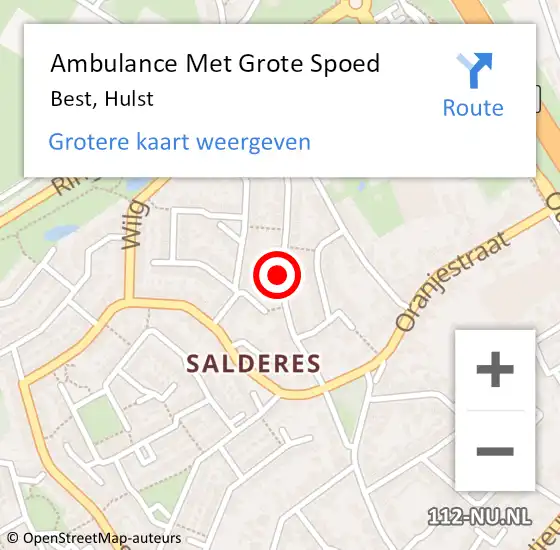 Locatie op kaart van de 112 melding: Ambulance Met Grote Spoed Naar Best, Hulst op 10 december 2018 11:00