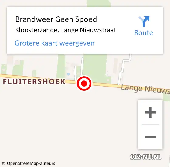 Locatie op kaart van de 112 melding: Brandweer Geen Spoed Naar Kloosterzande, Lange Nieuwstraat op 10 december 2018 13:04