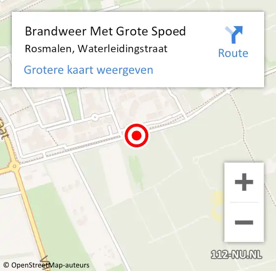 Locatie op kaart van de 112 melding: Brandweer Met Grote Spoed Naar Rosmalen, Waterleidingstraat op 10 december 2018 13:29