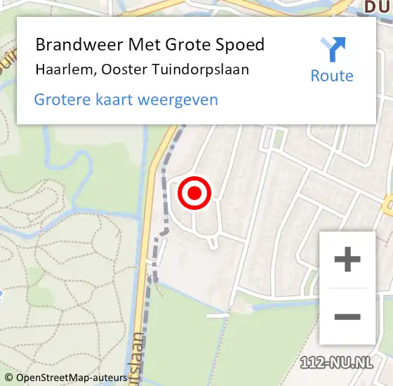 Locatie op kaart van de 112 melding: Brandweer Met Grote Spoed Naar Haarlem, Ooster Tuindorpslaan op 10 december 2018 14:55