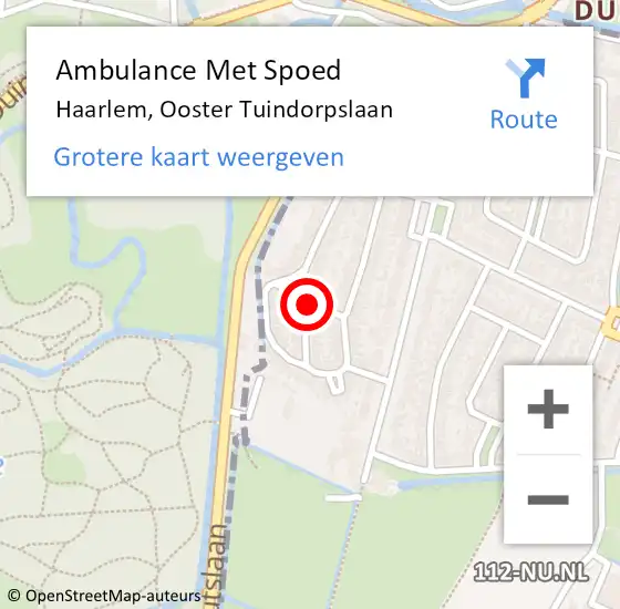 Locatie op kaart van de 112 melding: Ambulance Met Spoed Naar Haarlem, Ooster Tuindorpslaan op 10 december 2018 14:56