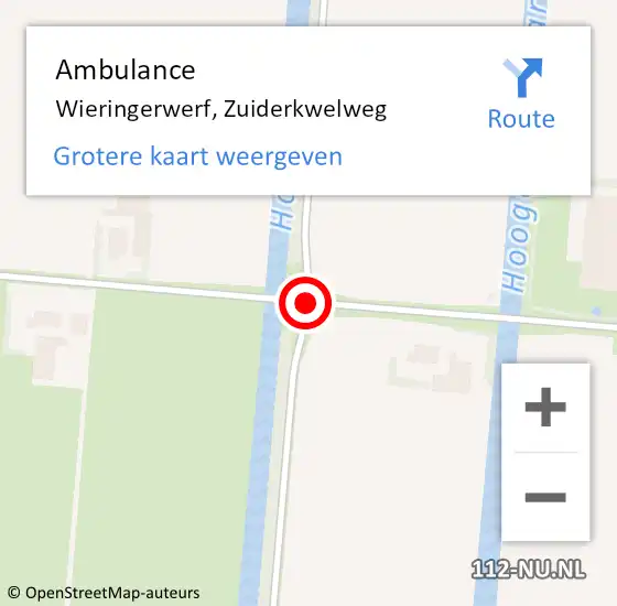 Locatie op kaart van de 112 melding: Ambulance Wieringerwerf, Zuiderkwelweg op 10 december 2018 16:03