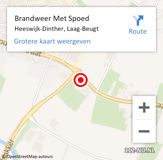 Locatie op kaart van de 112 melding: Brandweer Met Spoed Naar Heeswijk-Dinther, Laag-Beugt op 10 december 2018 16:09