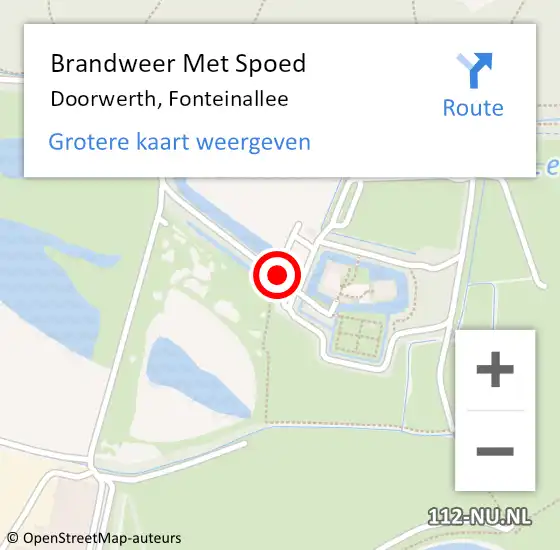 Locatie op kaart van de 112 melding: Brandweer Met Spoed Naar Doorwerth, Fonteinallee op 10 december 2018 17:05