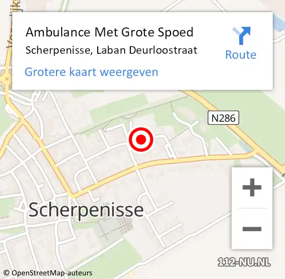 Locatie op kaart van de 112 melding: Ambulance Met Grote Spoed Naar Scherpenisse, Laban Deurloostraat op 11 december 2018 00:53