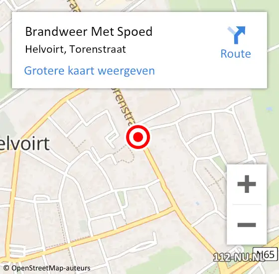 Locatie op kaart van de 112 melding: Brandweer Met Spoed Naar Helvoirt, Torenstraat op 11 december 2018 02:28