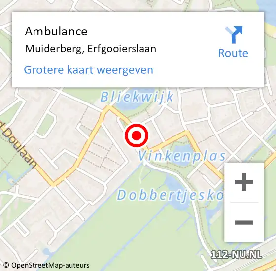 Locatie op kaart van de 112 melding: Ambulance Muiderberg, Erfgooierslaan op 17 maart 2014 11:24