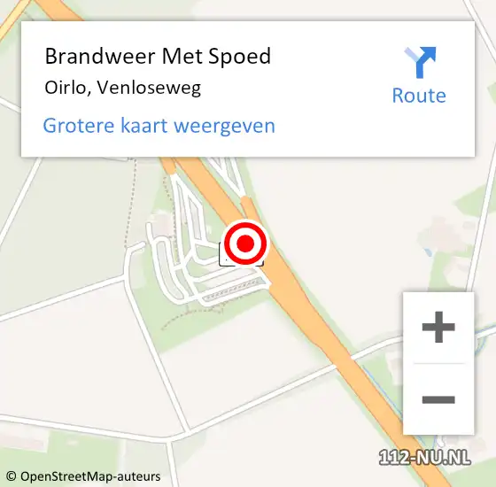 Locatie op kaart van de 112 melding: Brandweer Met Spoed Naar Oirlo, Venloseweg op 11 december 2018 08:33