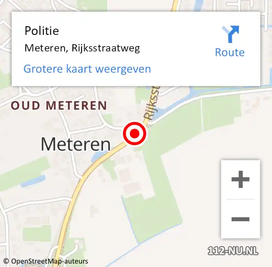 Locatie op kaart van de 112 melding: Politie Meteren, Rijksstraatweg op 11 december 2018 08:34